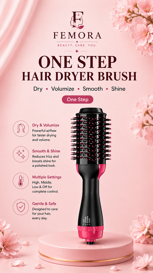 One Step Hot Air Brush - Dryer | Straightener | Curler