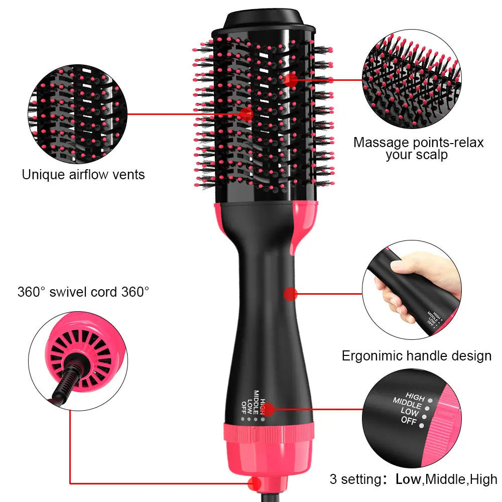One Step Hot Air Brush - Dryer | Straightener | Curler